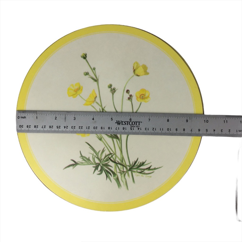 Vintage Pimpernel Yellow Floral Placemats and Coasters Set Cottagecore Botanical - Picture 9 of 13